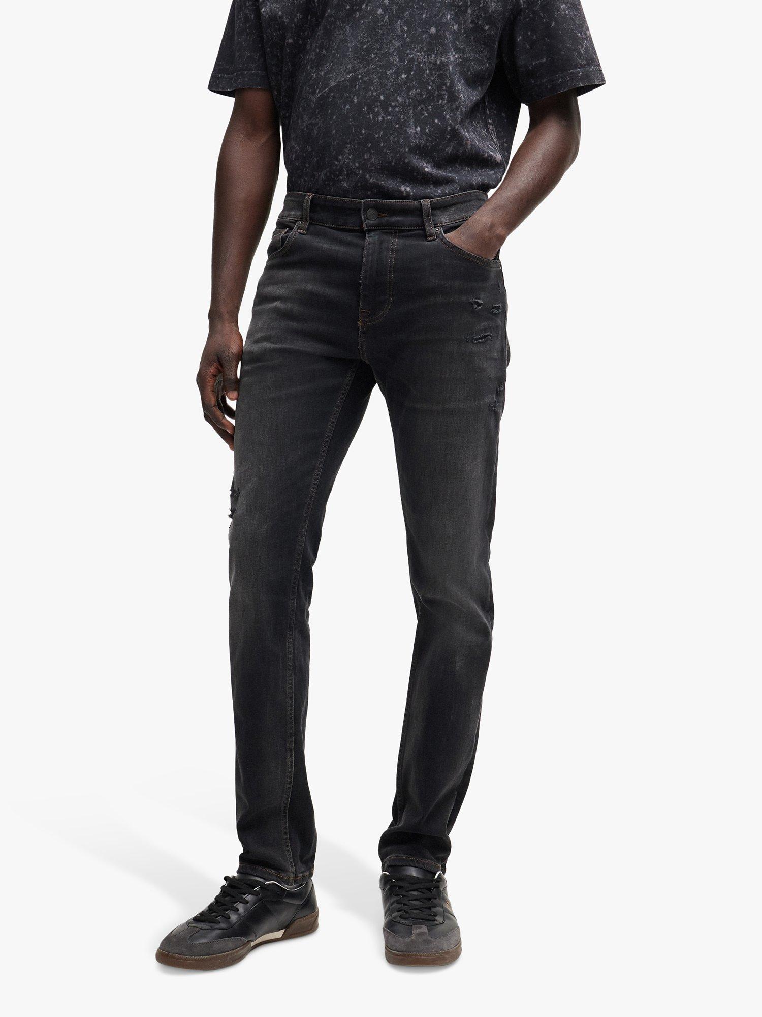 BOSS Delaware Slim Fit Jeans, Dark Grey, 31R