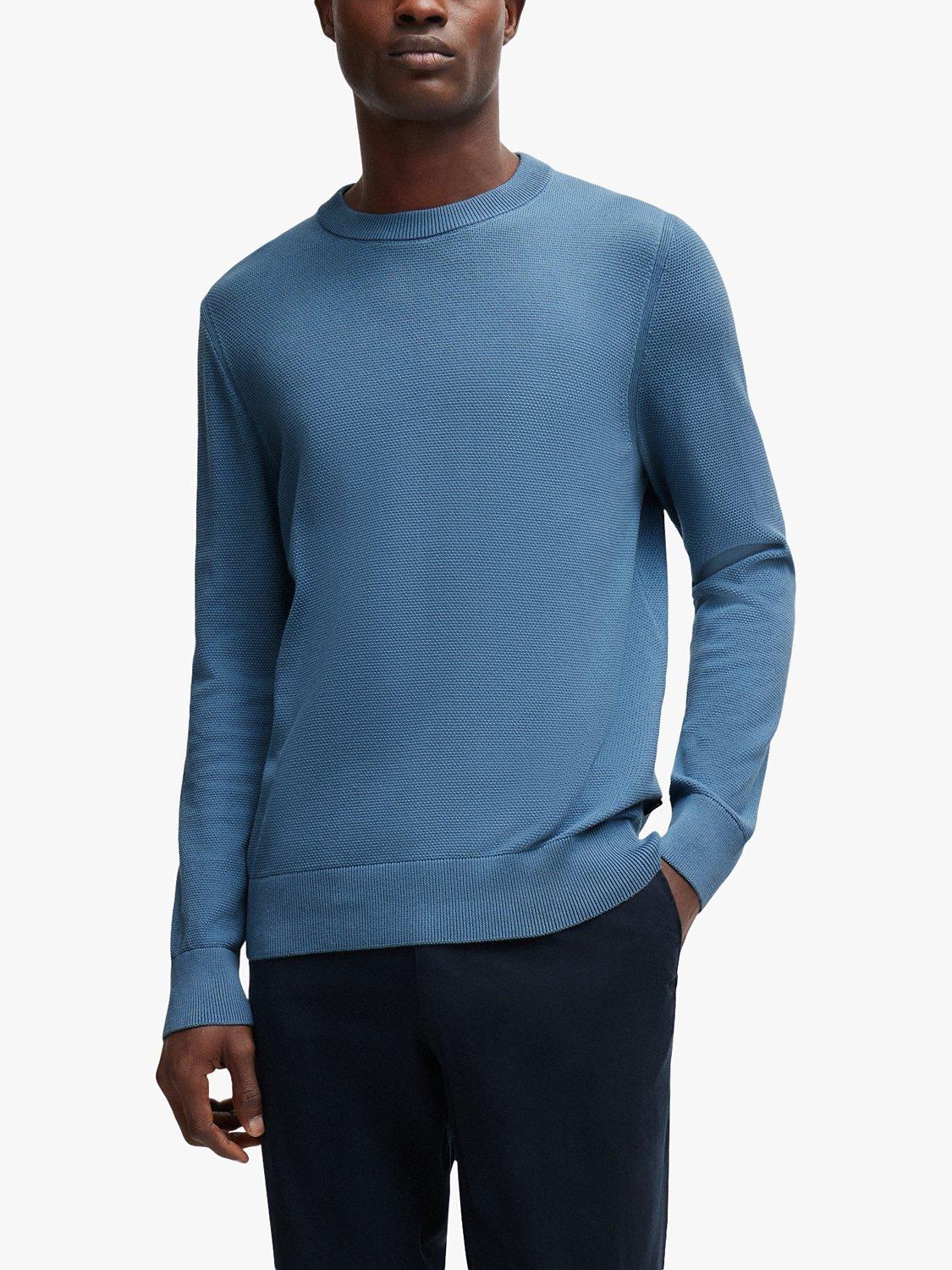 BOSS Ecaio Long Sleeve Jumper, Pastel Blue