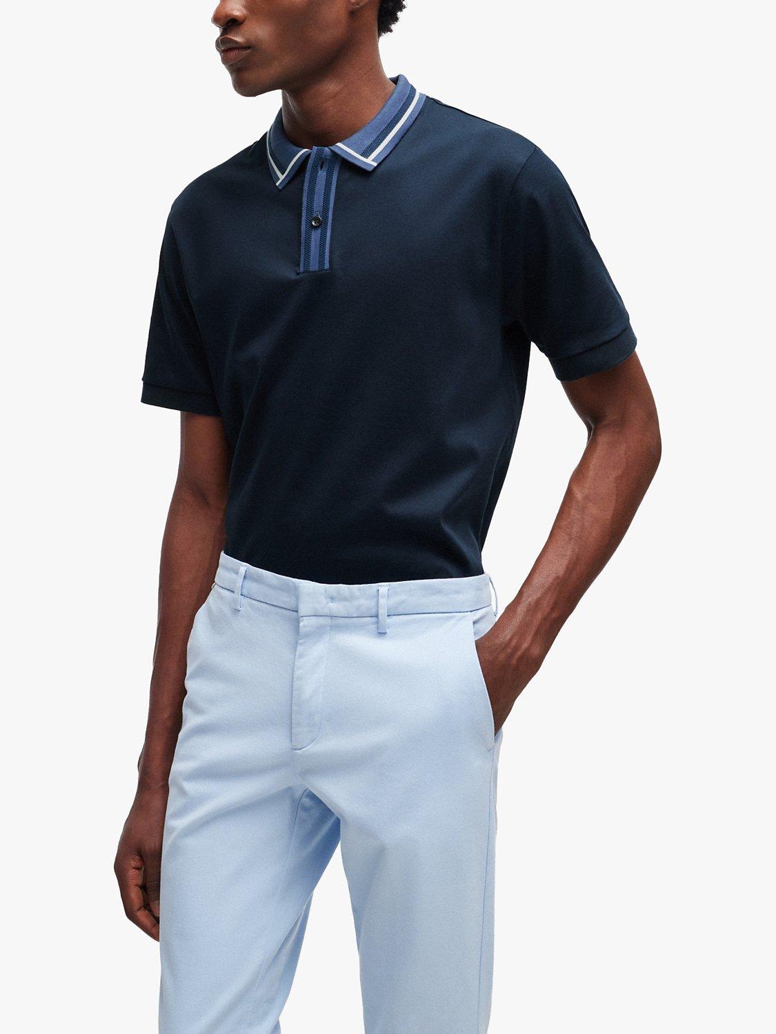BOSS Phillipson Cotton Polo Top, Dark Blue