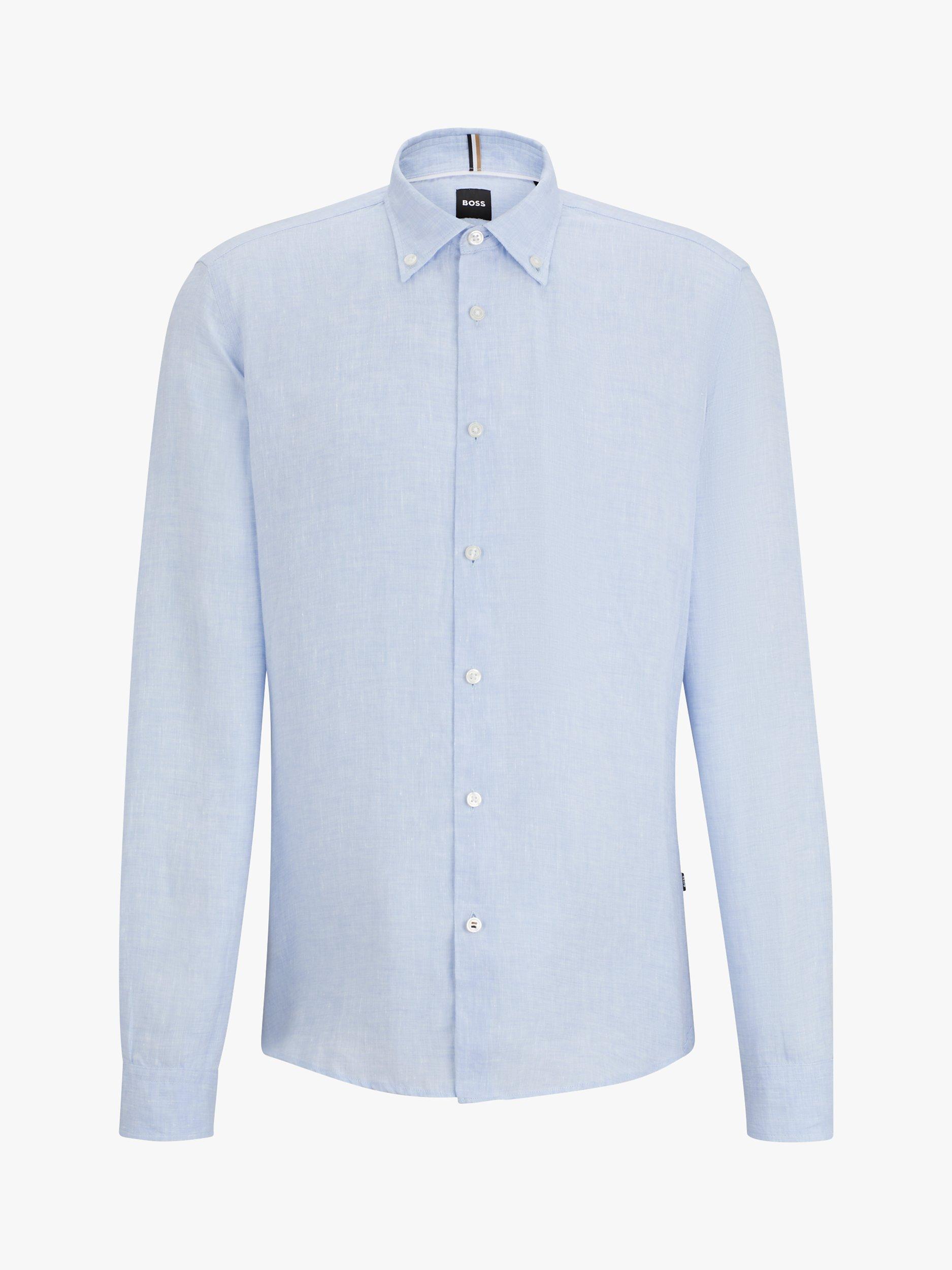 BOSS Liam Long Sleeve Shirt, Pastel Blue, XXL