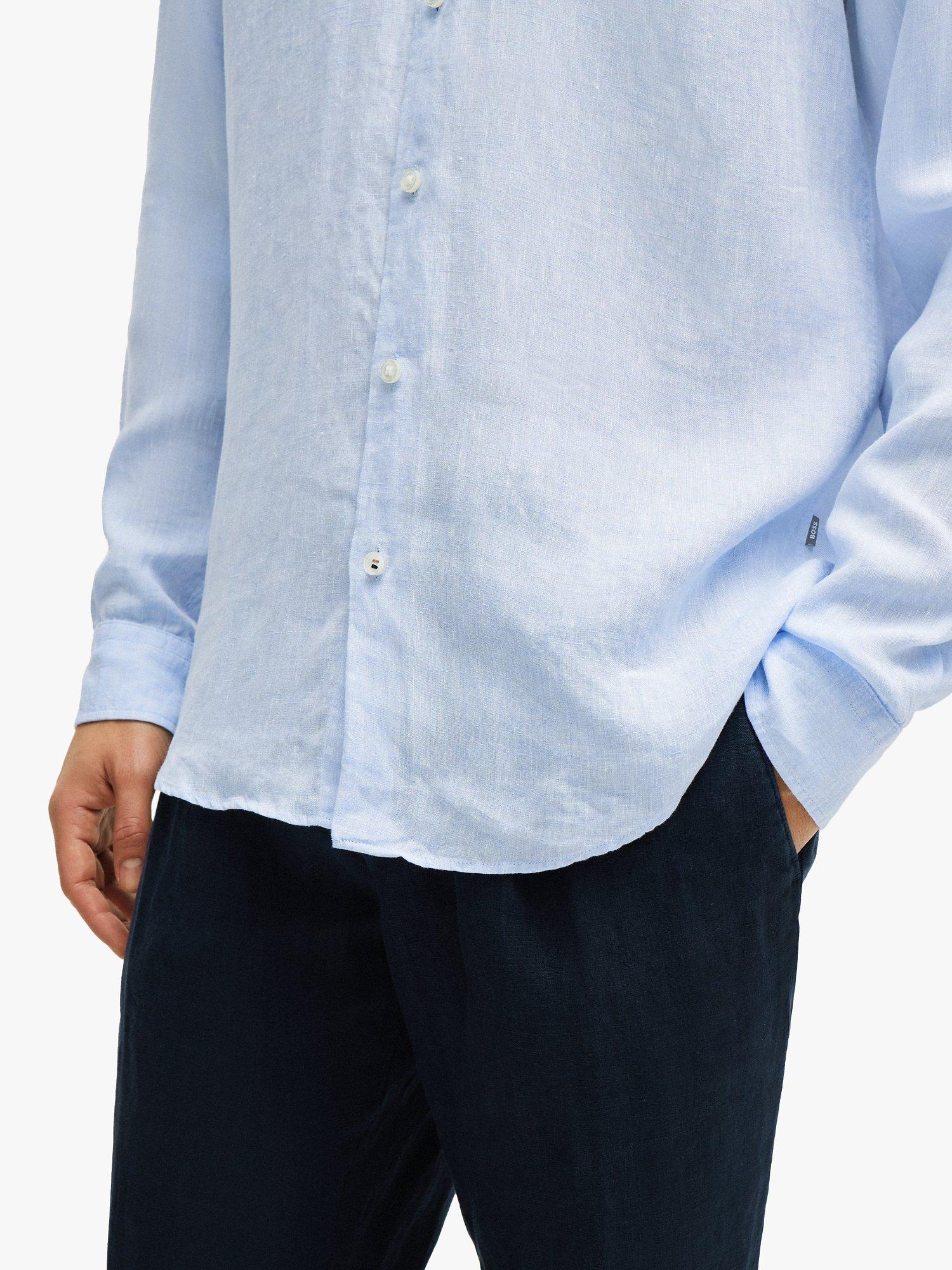 BOSS Liam Long Sleeve Shirt, Pastel Blue, XXL