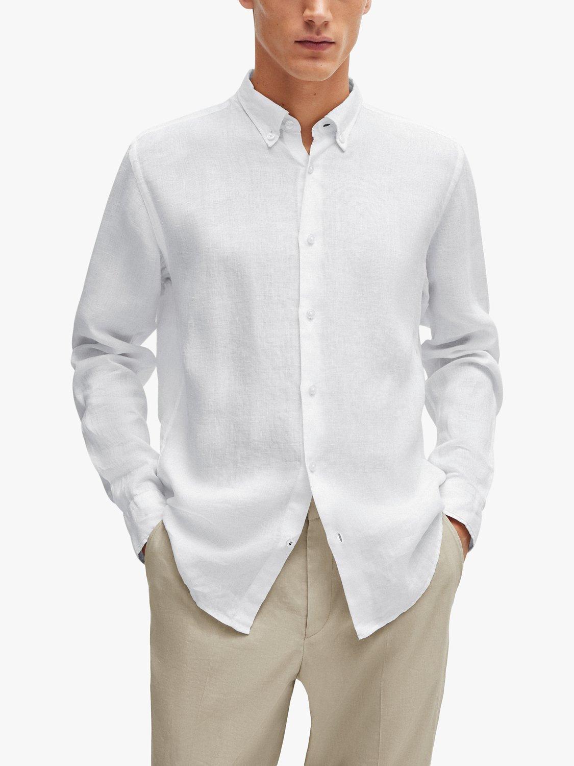 BOSS Liam Long Sleeve Shirt, White