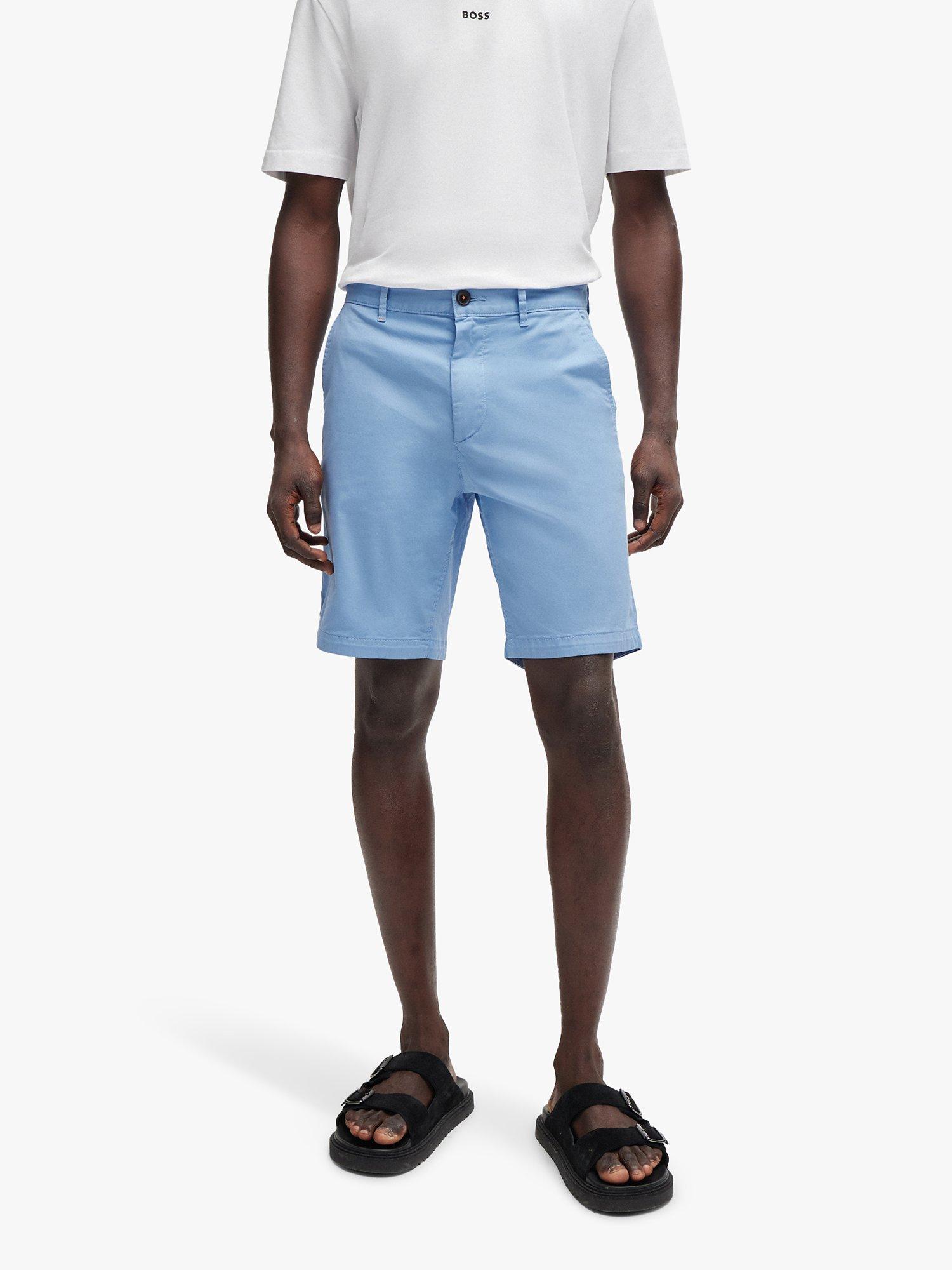 BOSS Slim Fit Chino Shorts, Pastel Blue, 35