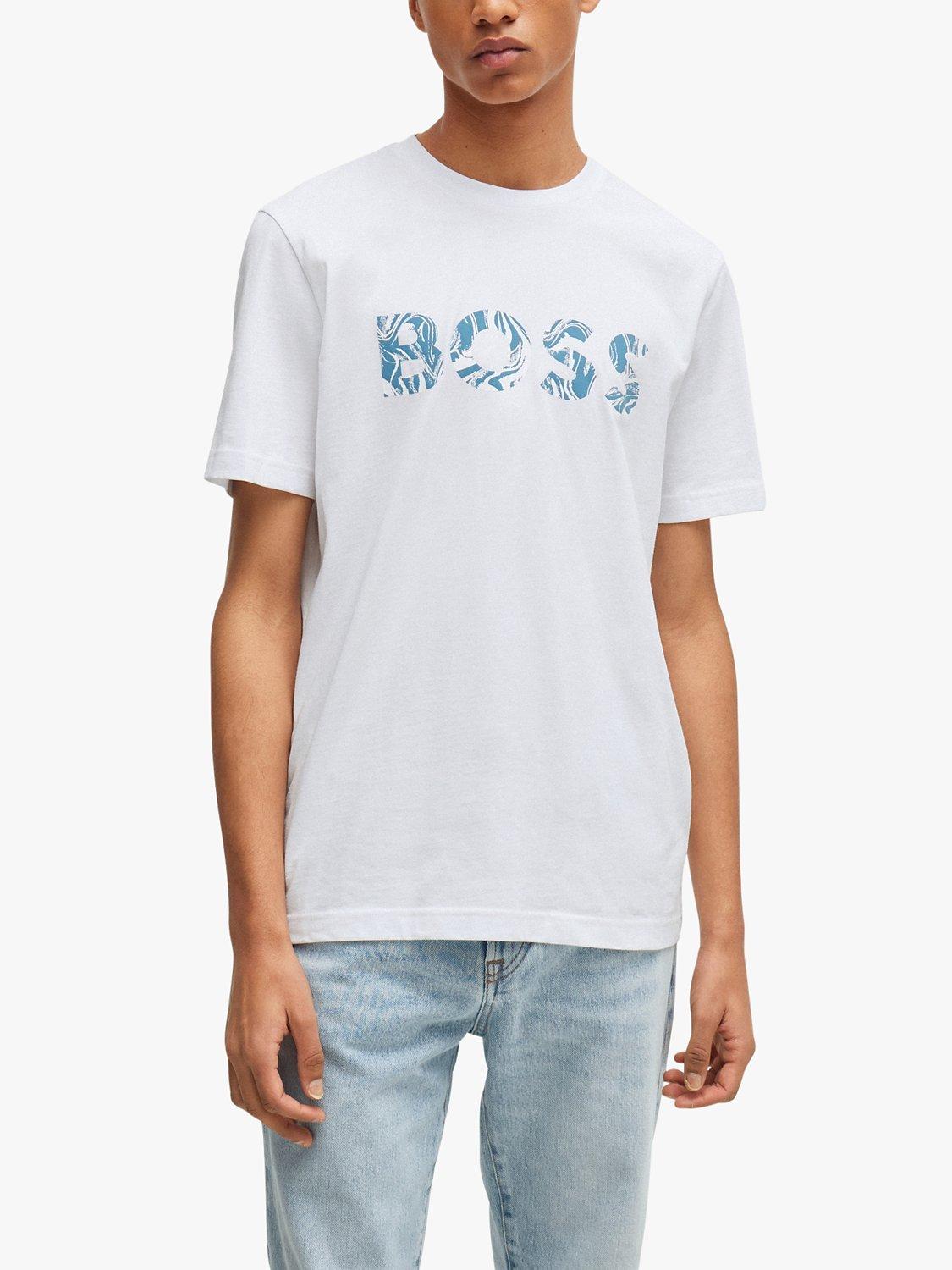 BOSS Bossocean Cotton Logo T-Shirt, White