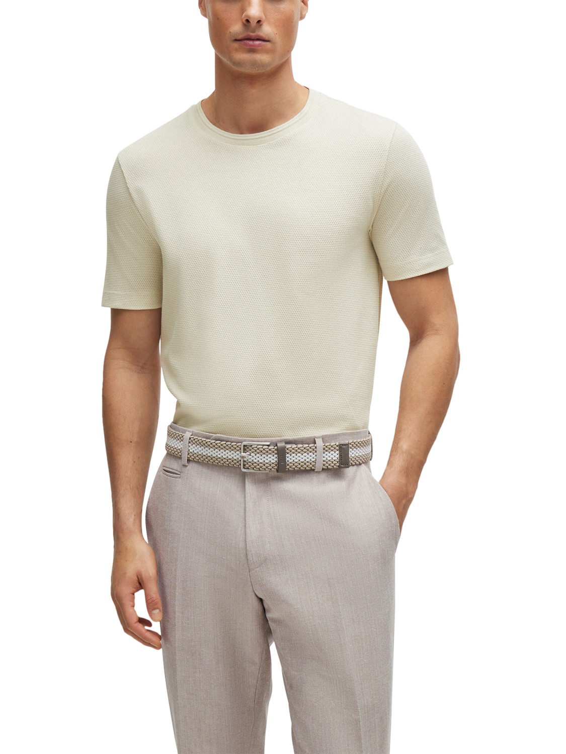 BOSS Tiburt Textured T-Shirt, Open White