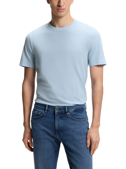 BOSS Tiburt Textured T-Shirt, Light Blue