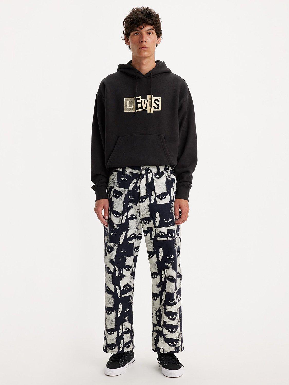 Levi's Skate Crop Carpenter Trousers, Black/White