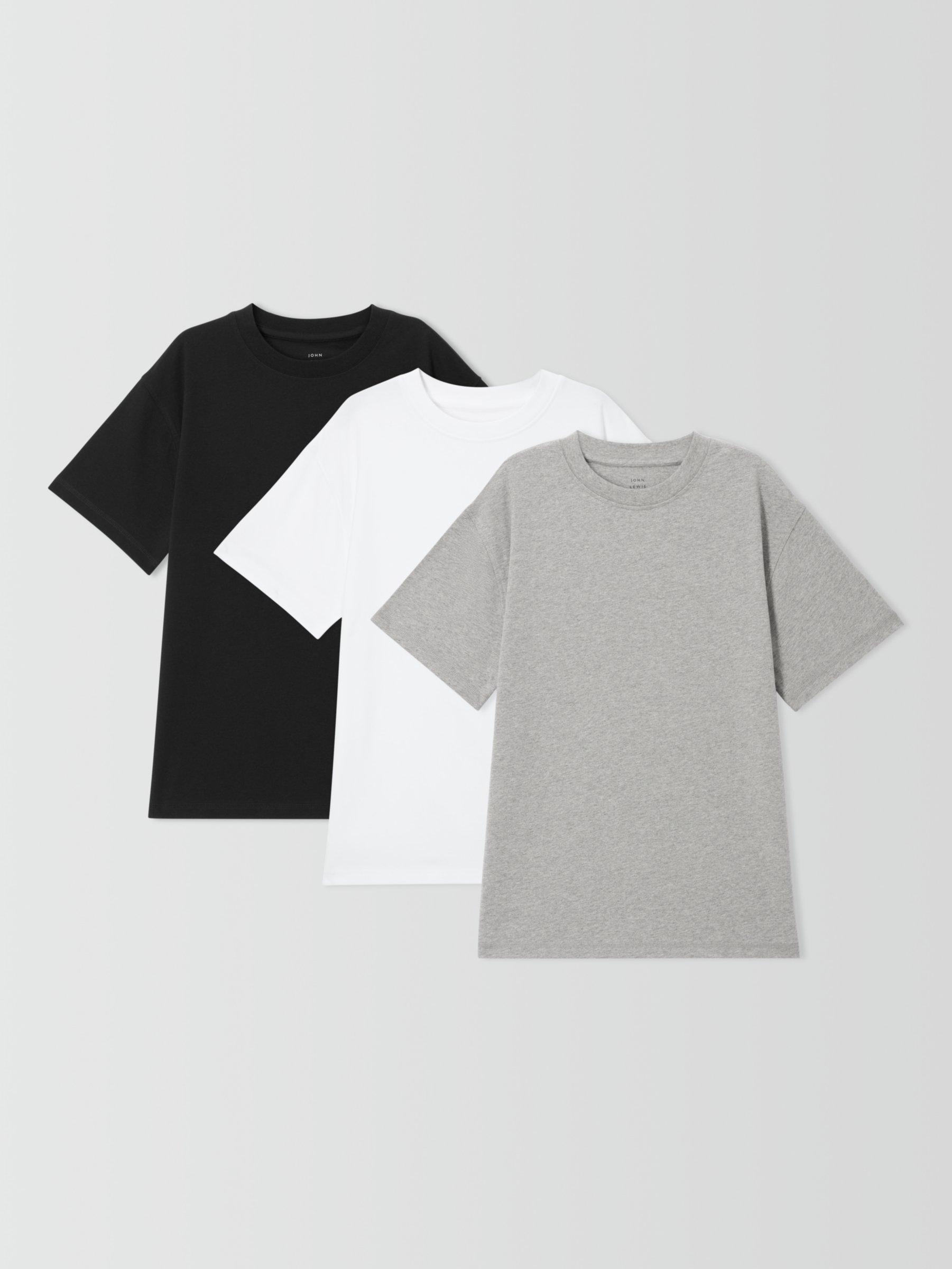 Product image 1 of 8, which shows John Lewis Kids' T-Shirts, Pack of 3, Multi, 13 years