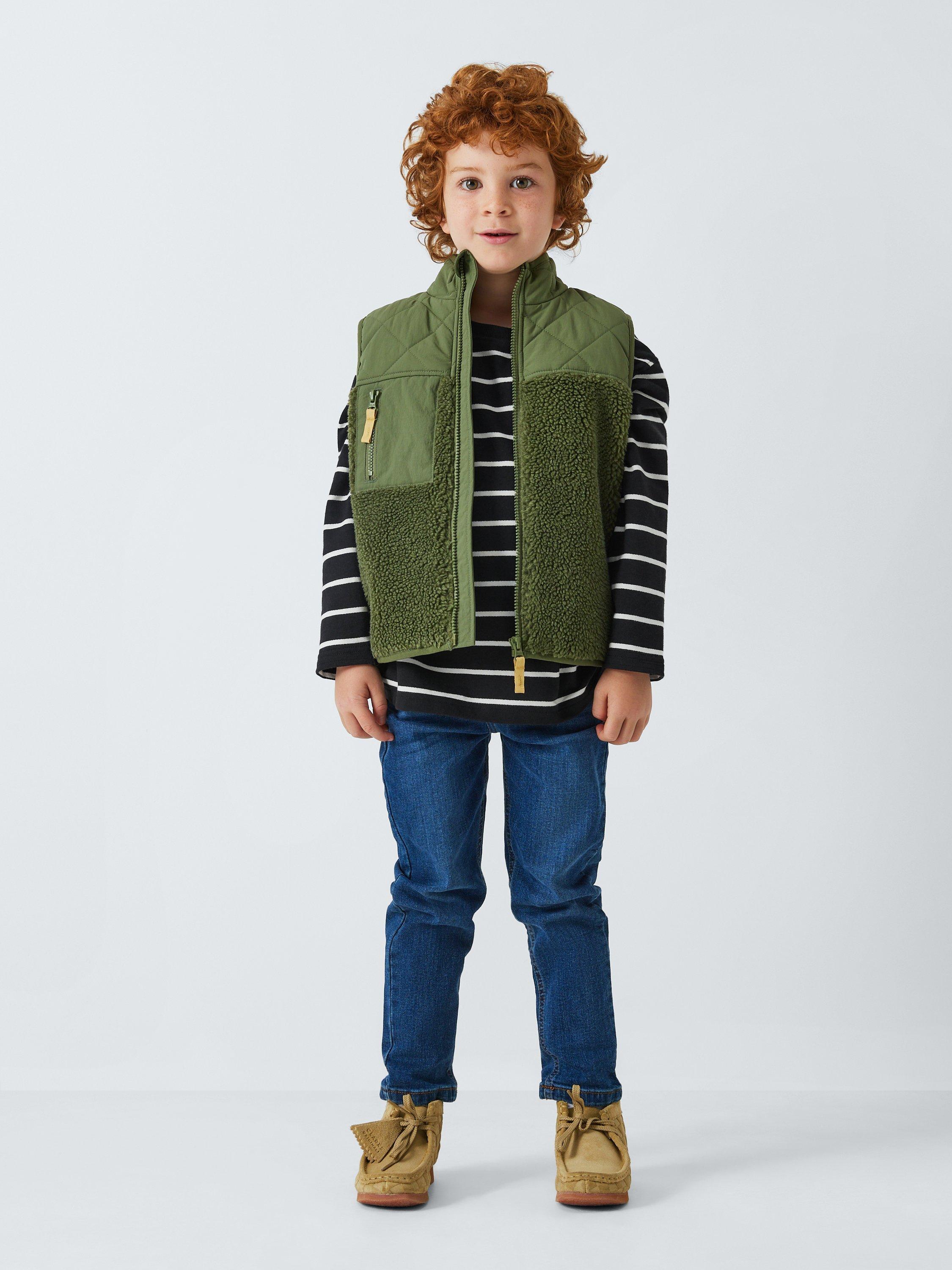Product image 2 of 6, which shows John Lewis Kids' Breton Stripe Top, Black, 3 years
