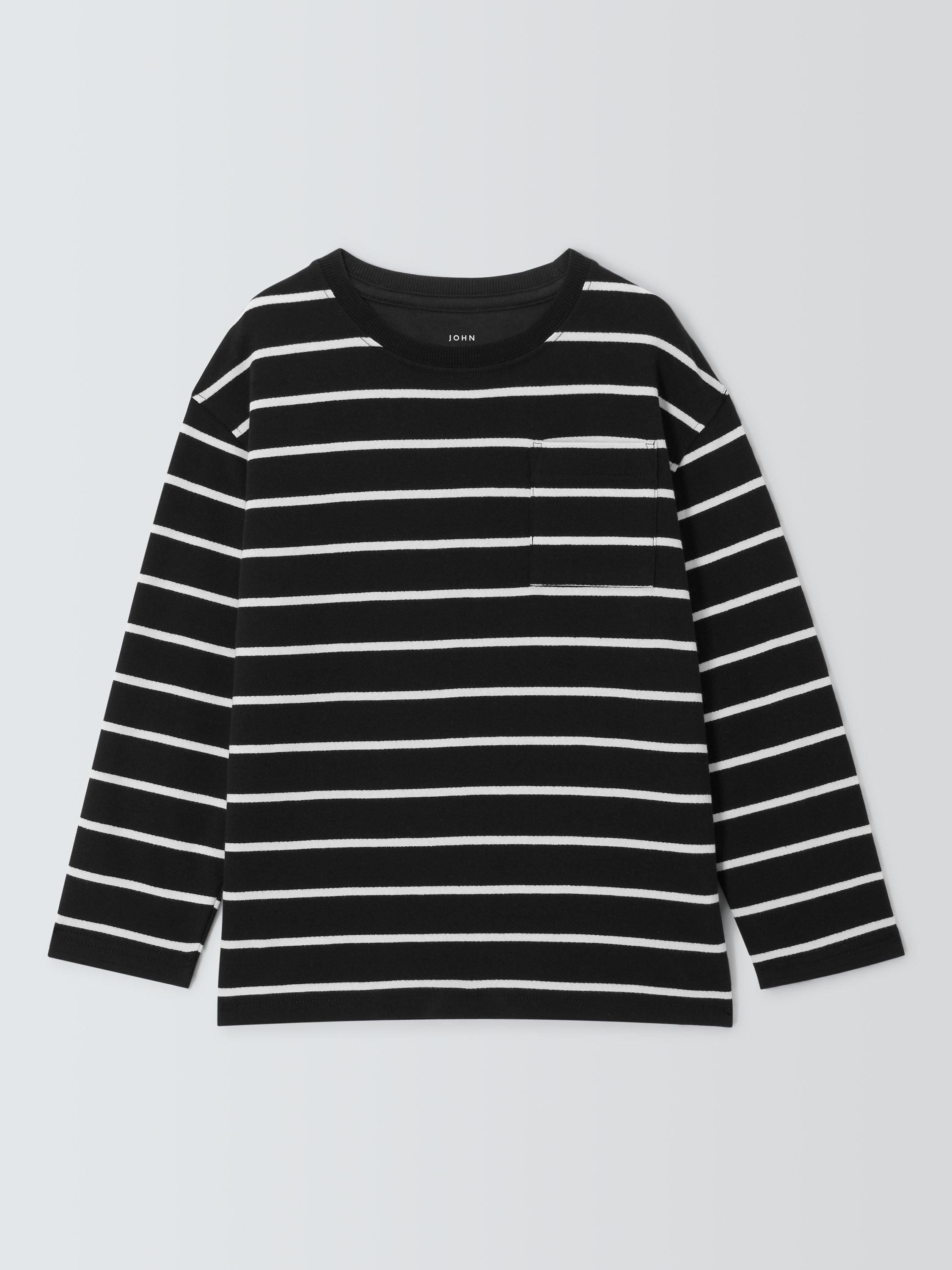Product image 3 of 6, which shows John Lewis Kids' Breton Stripe Top, Black, 3 years