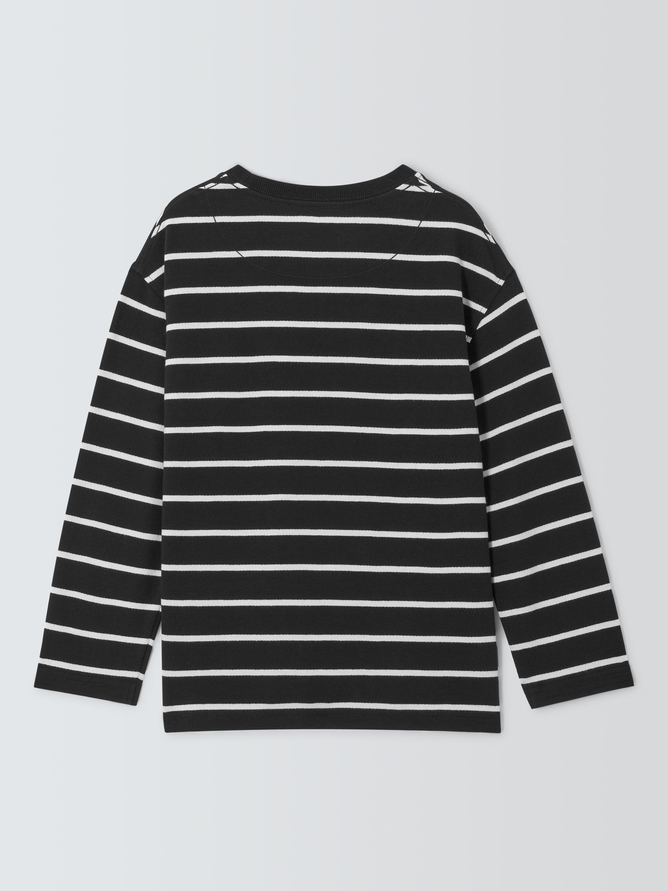 Product image 5 of 6, which shows John Lewis Kids' Breton Stripe Top, Black, 3 years