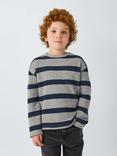 John Lewis Kids' Waffle Stripe Top, Grey