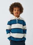 John Lewis Kids' Stripe Rugby Shirt, Blue