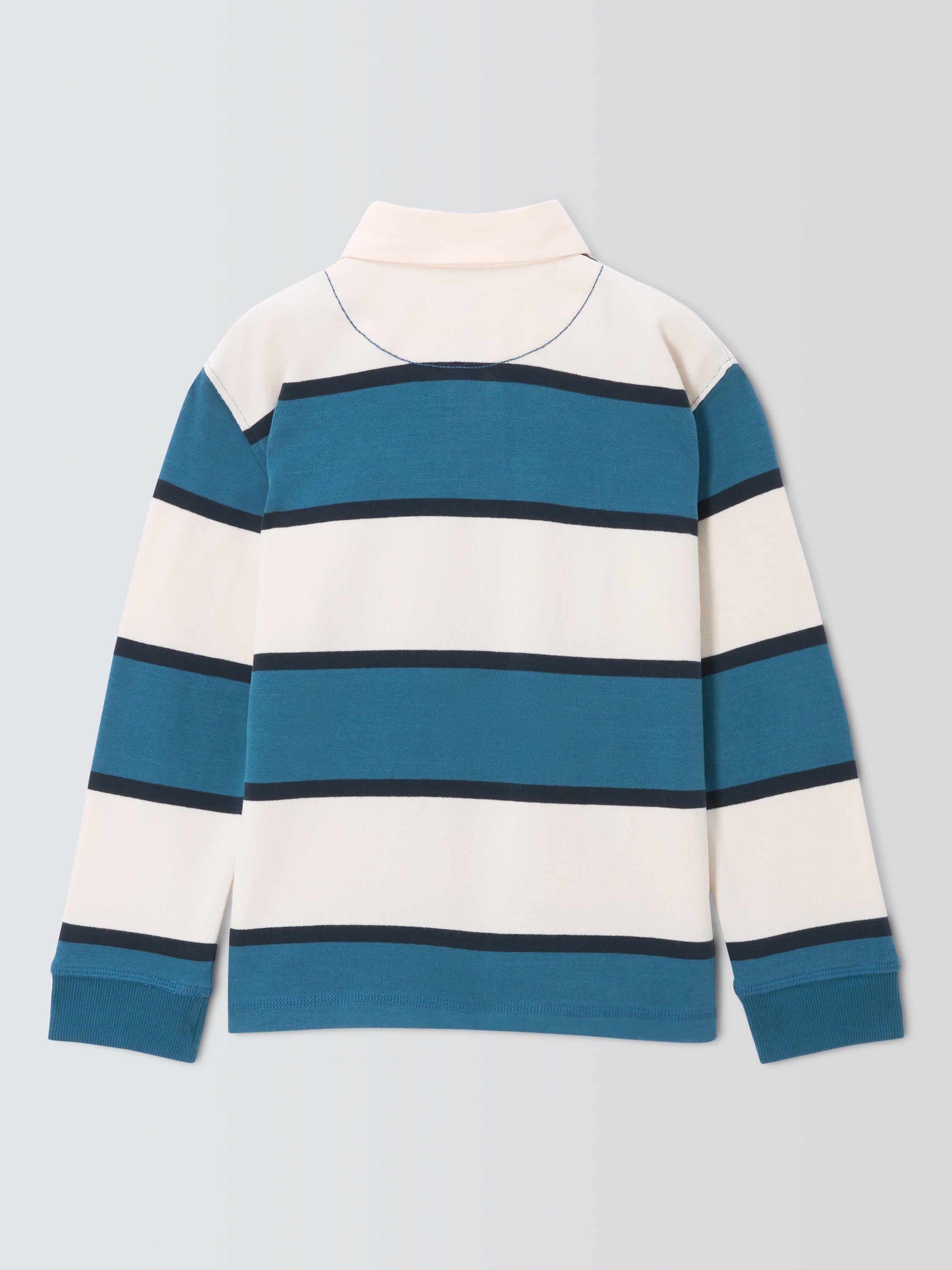 John Lewis Kids' Stripe Rugby Shirt, Blue, 9 years
