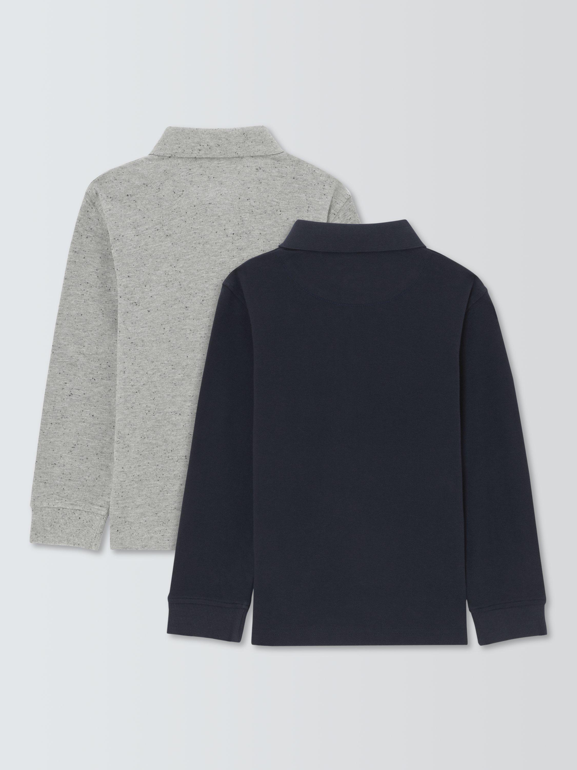 Product image 2 of 8, which shows John Lewis Kids' Pique Cotton Polo Shirts, Pack of 2, Multi, 7 years