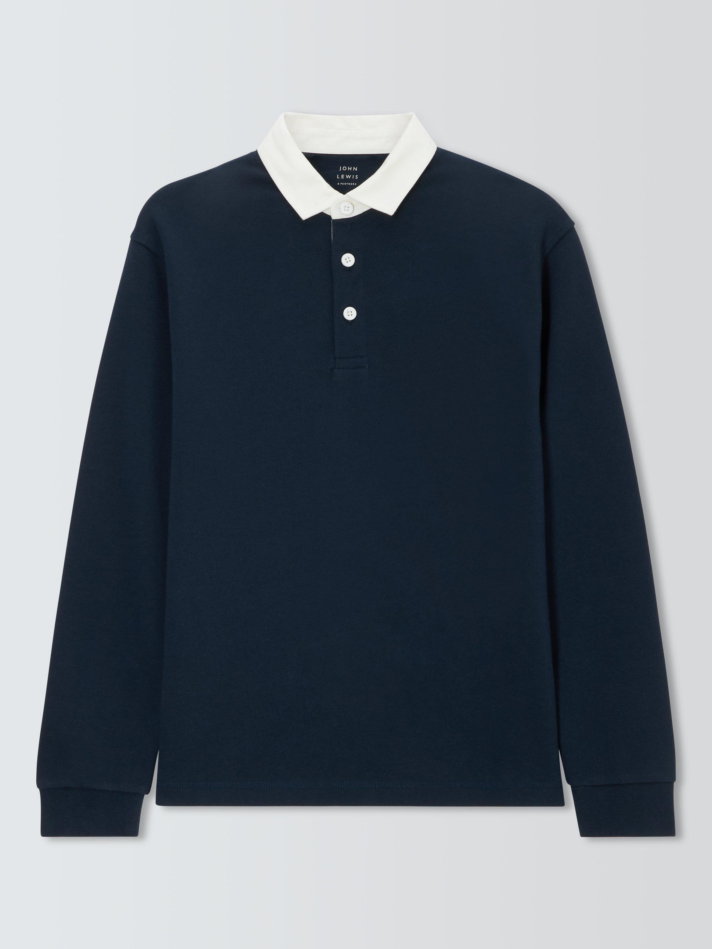Product image 3 of 7, which shows John Lewis Kids' Rugby Top, Navy, 10 years