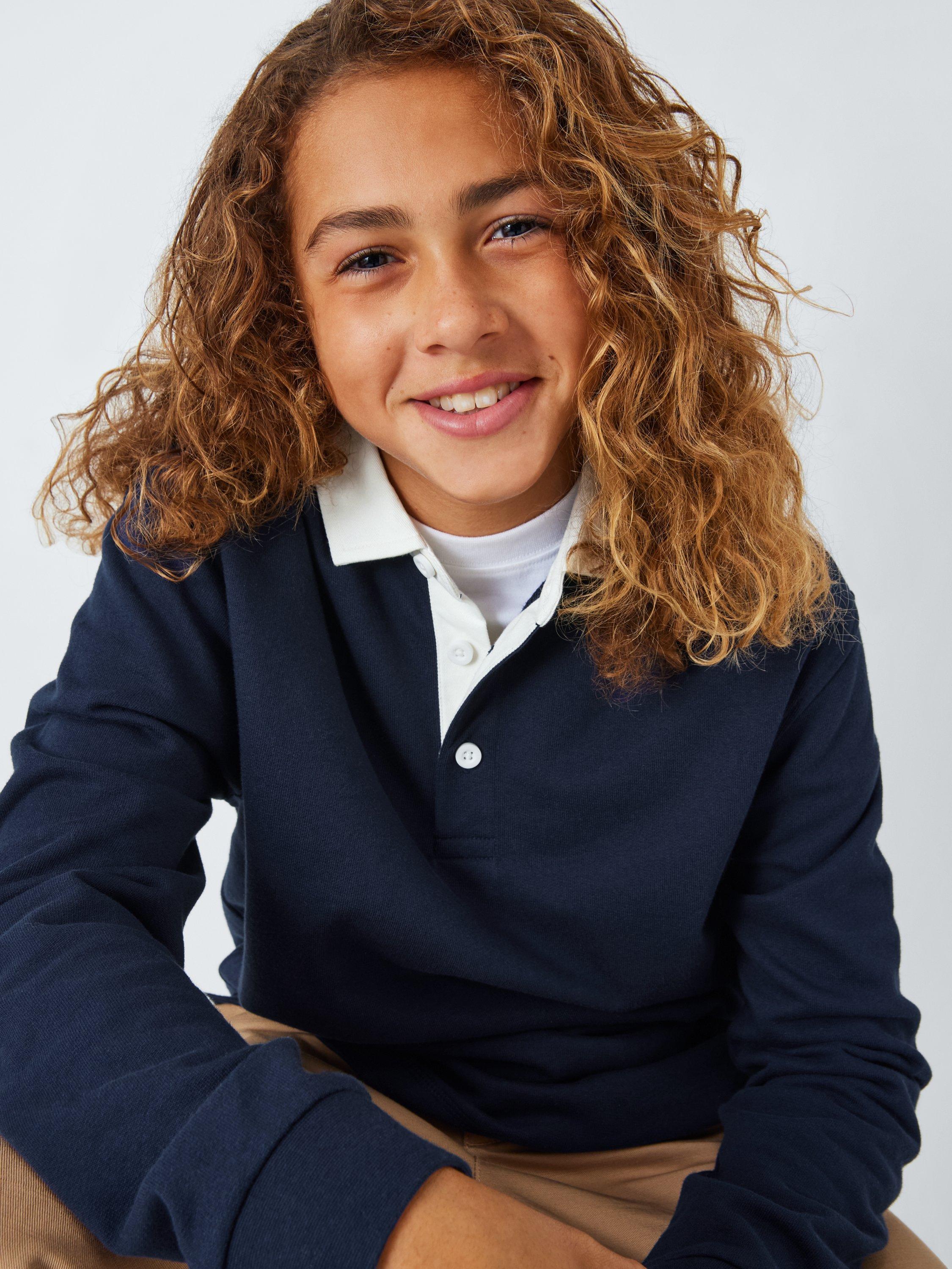 Product image 4 of 7, which shows John Lewis Kids' Rugby Top, Navy, 10 years