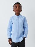 John Lewis Kids' Patch Pocket Grandad Collar Shirt, Blue