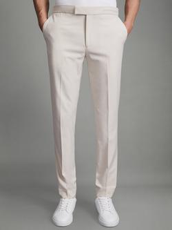 Reiss Found Draw Cord Waist Slim Fit Trousers, Stone