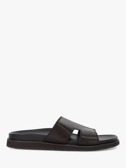 Dune London Insight Cutout Leather Sandals, Brown-leather