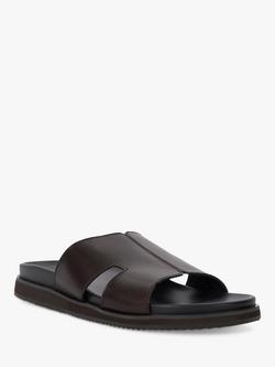 Dune London Insight Cutout Leather Sandals - view 2, Brown-leather