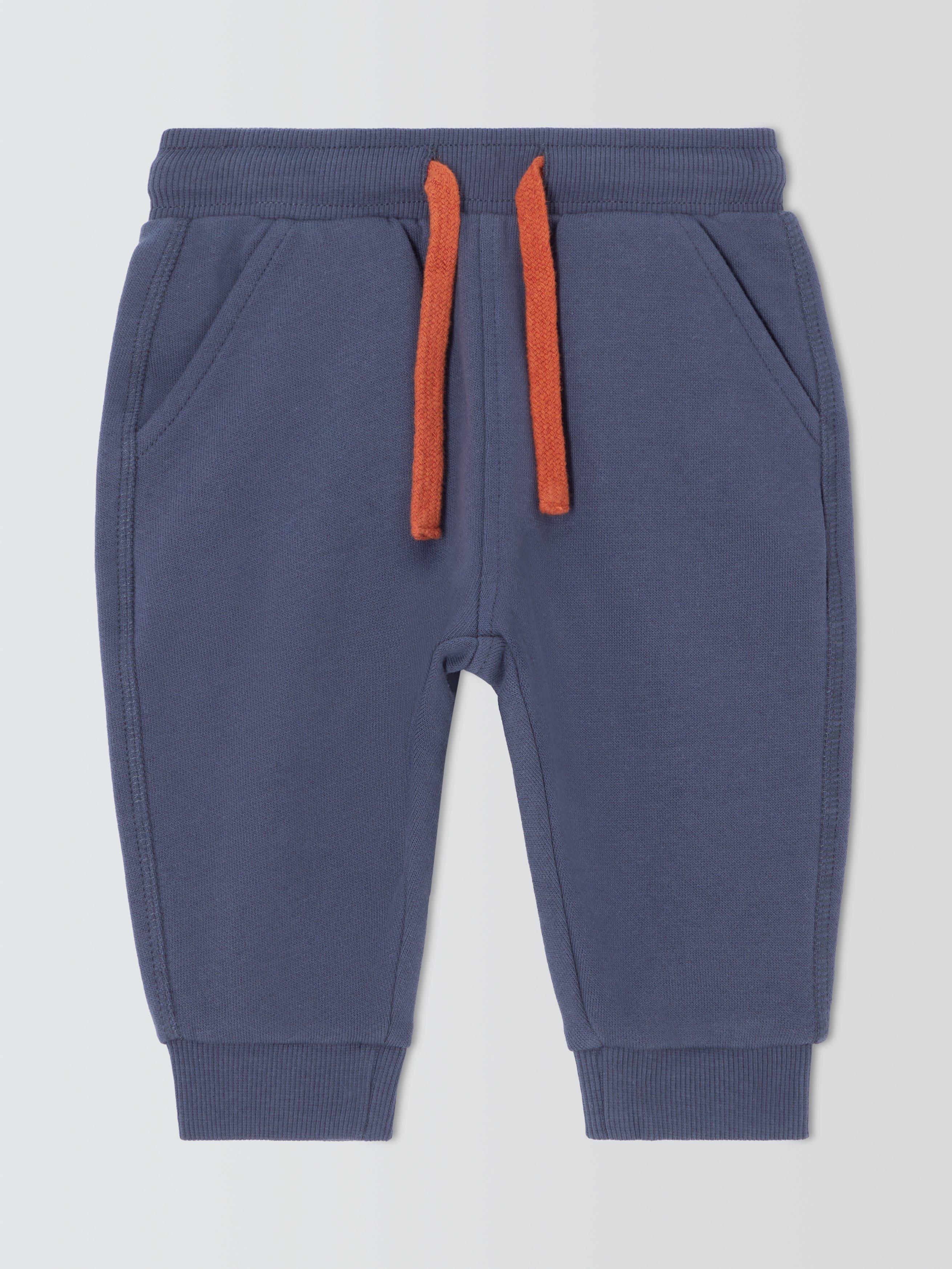 Product image 1 of 3, which shows John Lewis ANYDAY Baby Cotton Joggers, Blue, 18-24 months