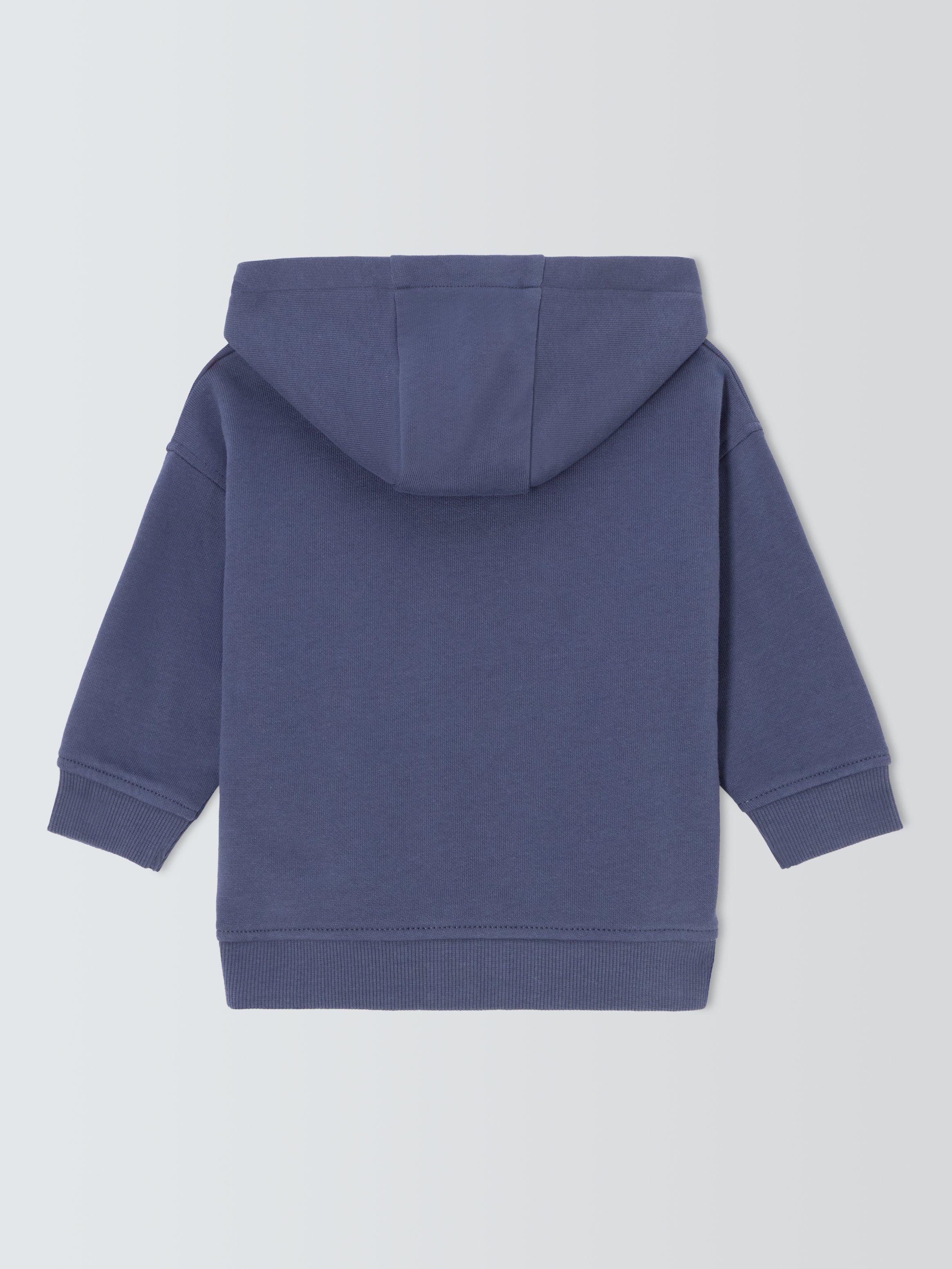 Product image 2 of 3, which shows John Lewis ANYDAY Baby Cotton Hoodie, Blue, 3-6 months