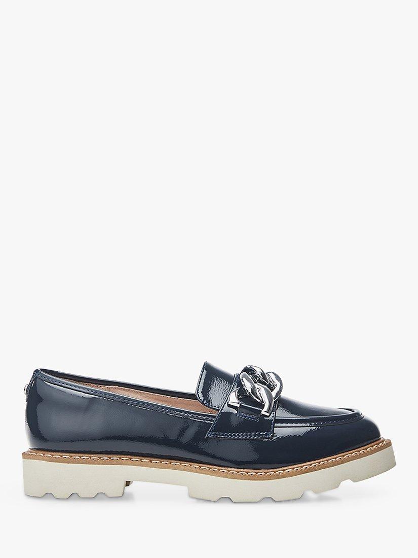 Moda in Pelle Evella Patent Loafers, Navy