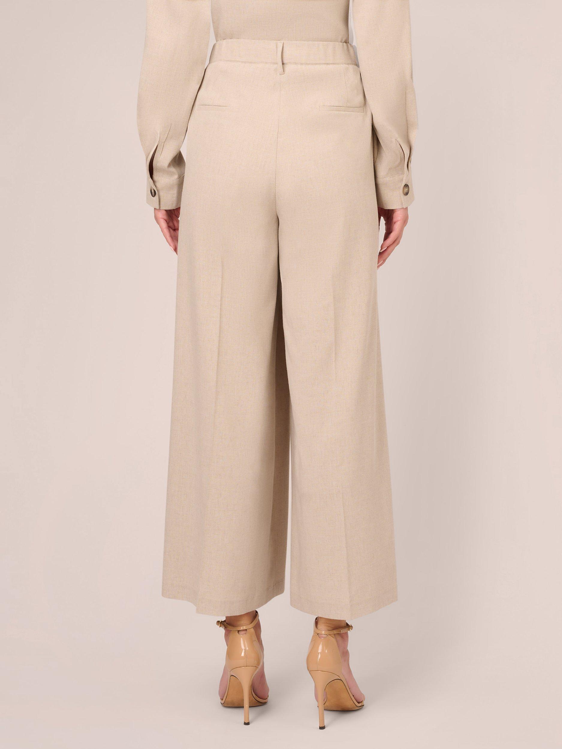 Product image 2 of 7, which shows Adrianna Papell Wide Leg Utility Trousers, Flax, 6