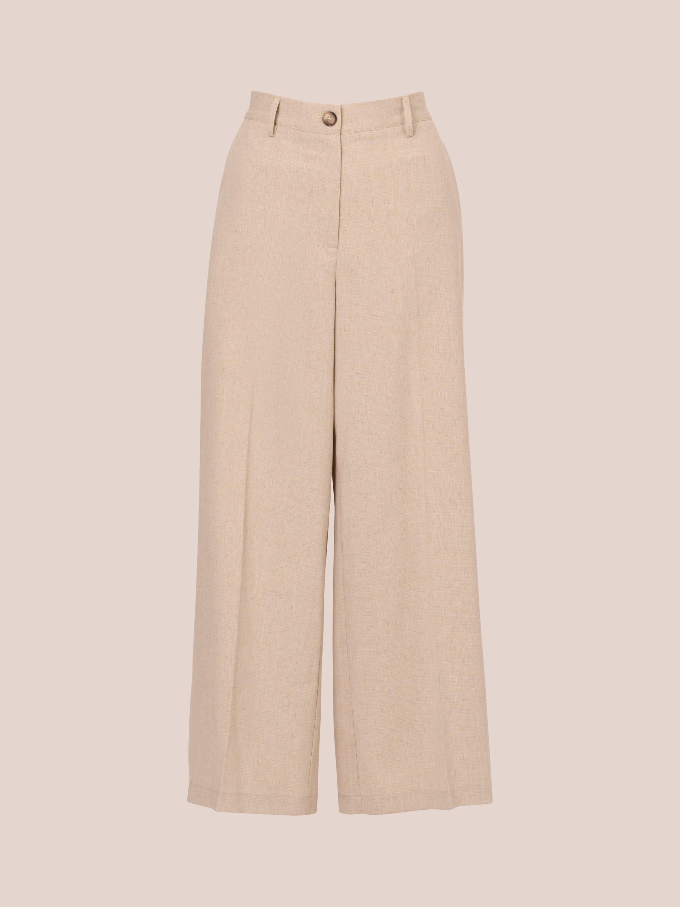 Product image 6 of 7, which shows Adrianna Papell Wide Leg Utility Trousers, Flax, 6