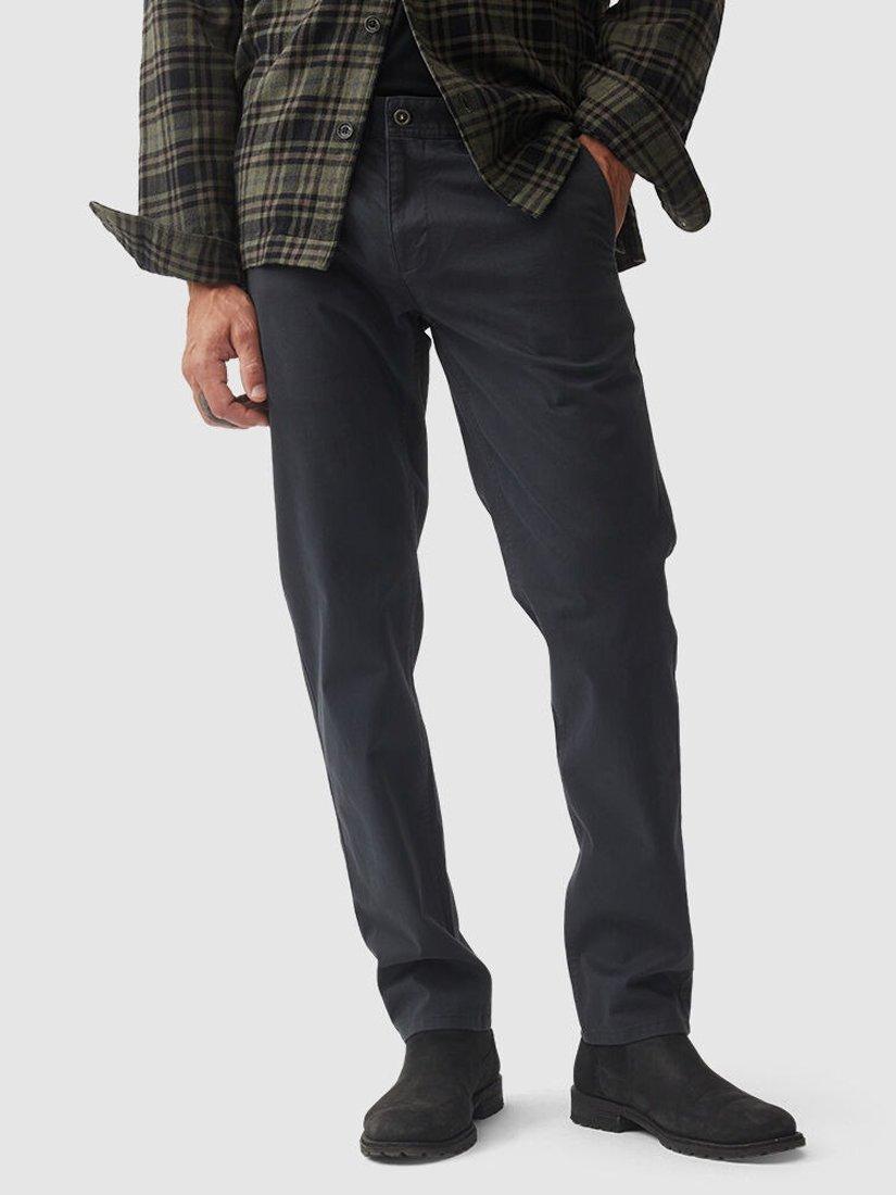 Product image 1 of 6, which shows Rodd & Gunn Thomas Road Stretch Cotton Custom Fit Chino Trousers, Coal, 28S