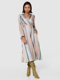 Closet London Wrap Midi Dress, Sand/Multi