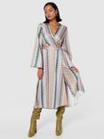 Closet London Wrap Midi Dress, Sand/Multi