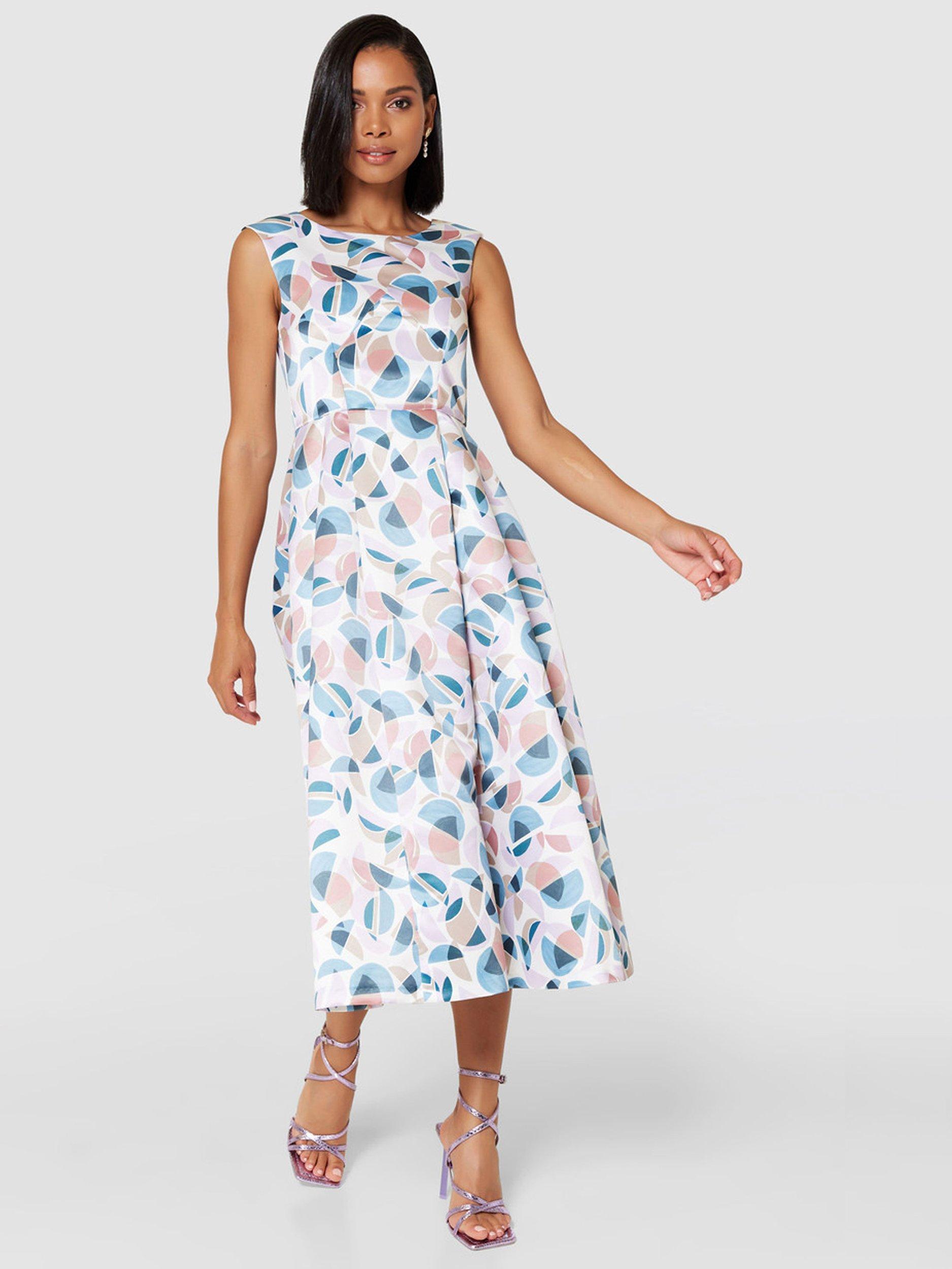 Closet London Abstract Print Sleeveless A Line Midi Dress Multi