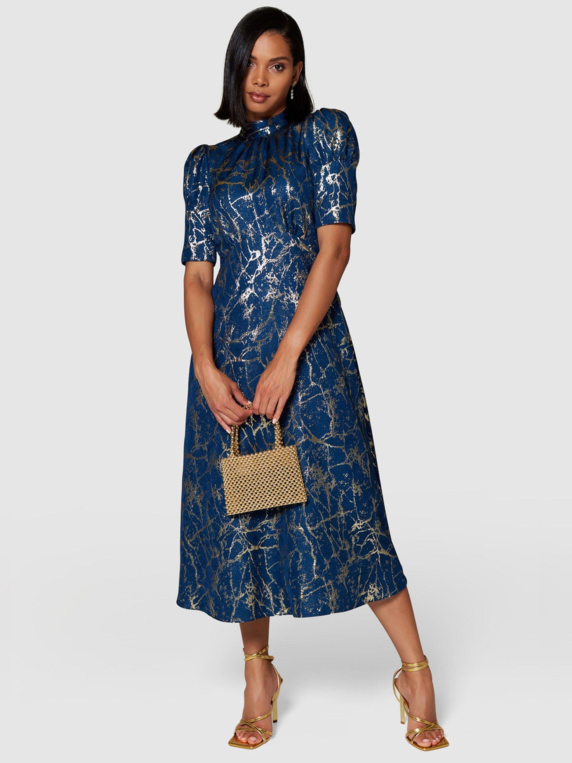 Blue a line midi dress best sale