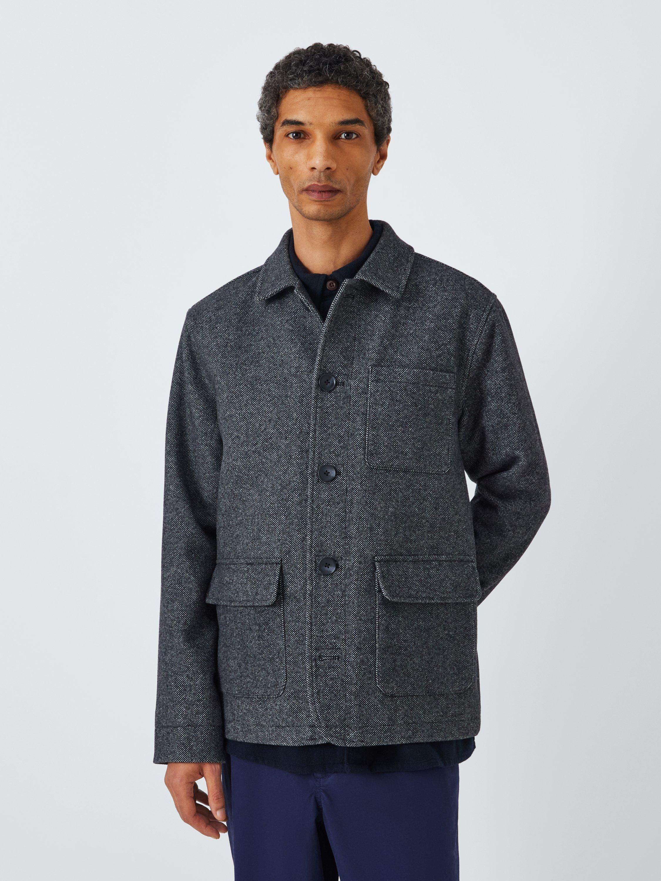 John Lewis Birdseye Wool Blend Chore Jacket Charcoal