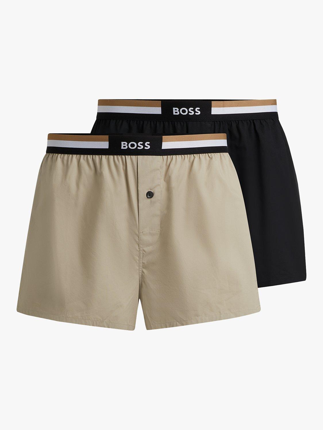 BOSS Boxer Shorts, Pack of 2, Beige/Black