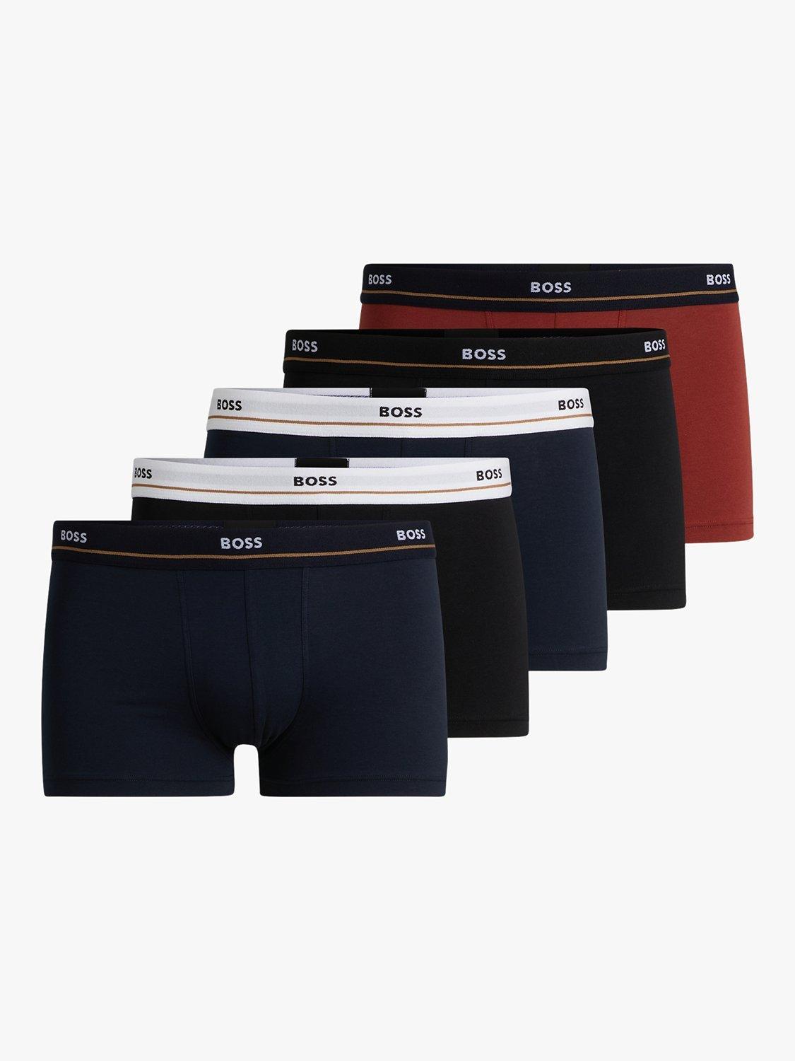 BOSS Essential 983 Trunks, Pack of 5, Black/Multi