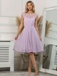 Jolie Moi Lace Bodice Flared Dress, Lilac, Lilac