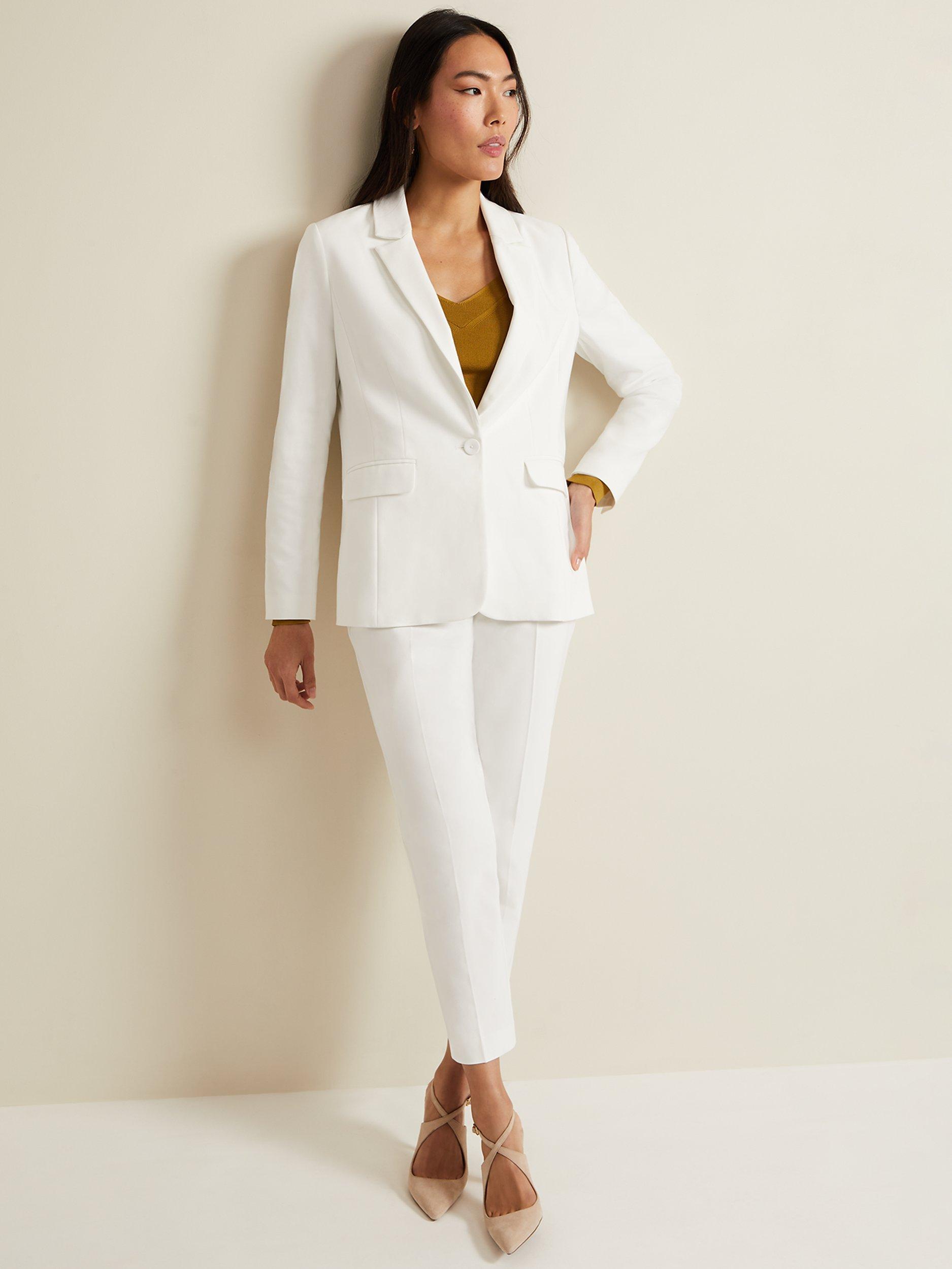 Phase Eight Ulrica Fitted Suit Jacket, White, 6