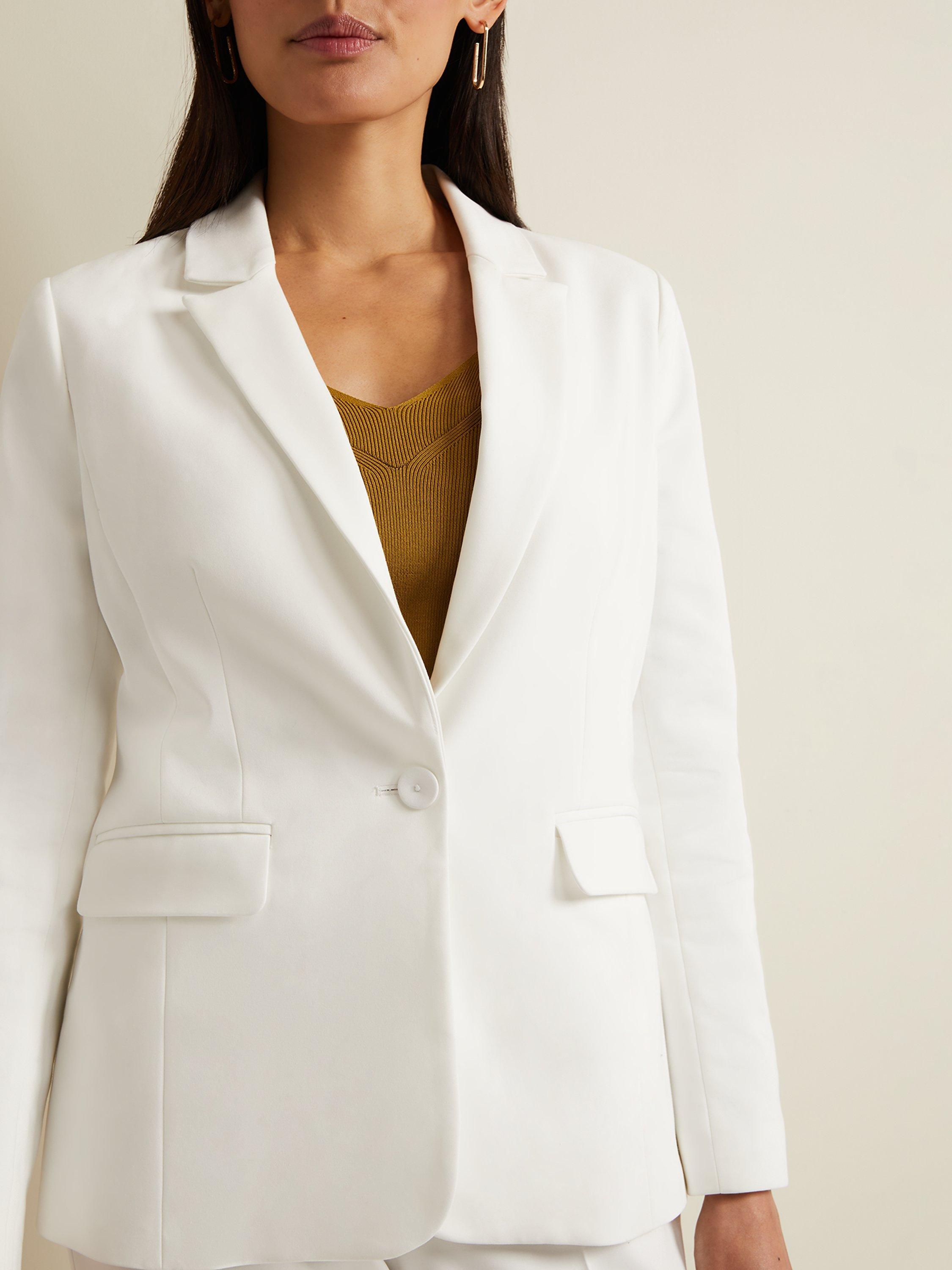 Phase Eight Ulrica Fitted Suit Jacket, White, 6