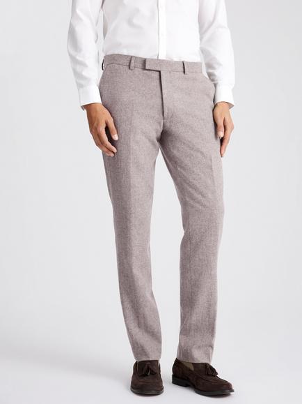 Moss Slim Fit Wool Blend Donegal Tweed Suit Trousers, Stone