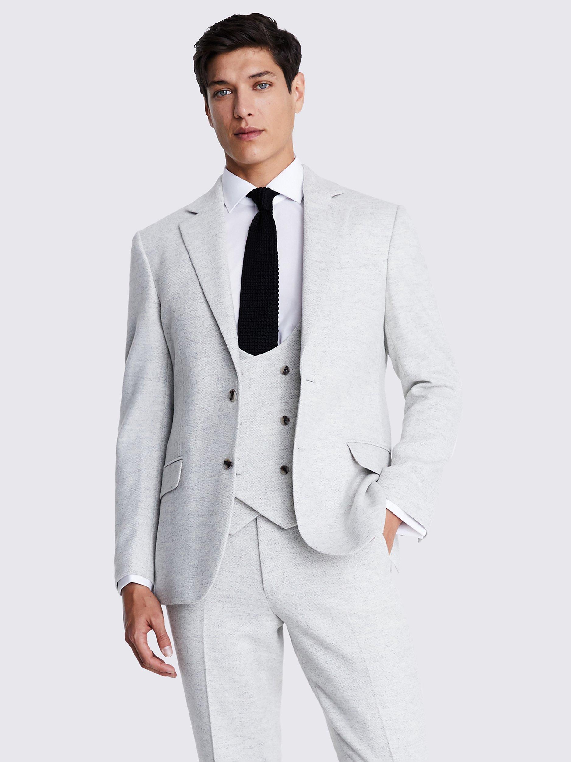 Moss Tailored Fit Donegal Wool Blend Suit Jacket, Light Grey