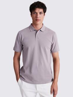 Moss Pique Short Sleeve Polo Shirt, Granite