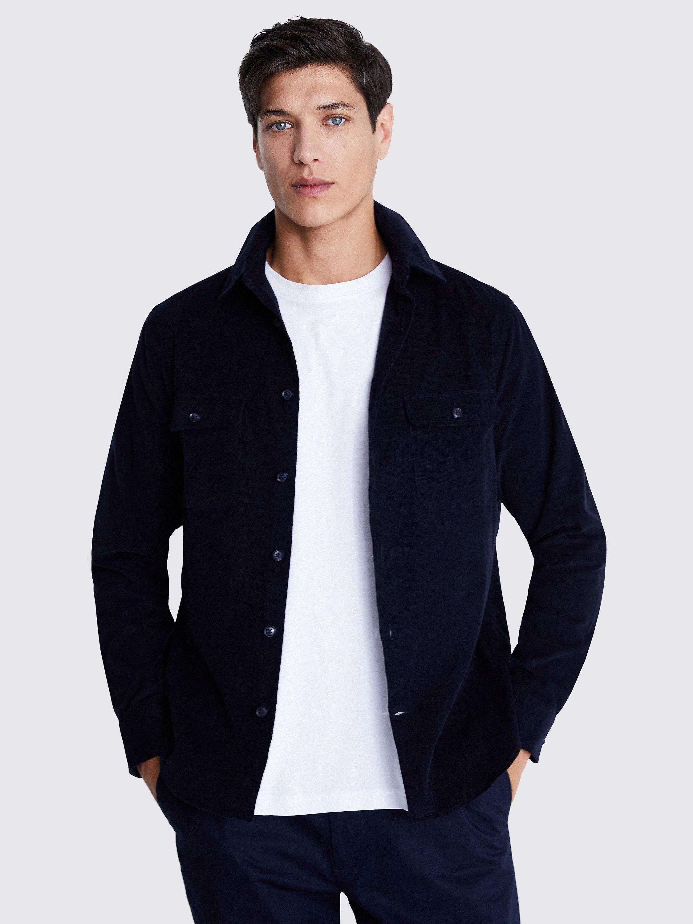 Moss Cotton Corduroy Overshirt, Ink