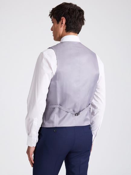 Moss Tailored Fit Twill Suit Waistcoat - view 2, Navy