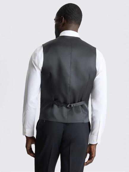 Moss Tailored Fit Wool Blend Performance Suit Waistcoat - view 2, Black
