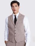 Moss Slim Fit Wool Blend Waistcoat, Beige