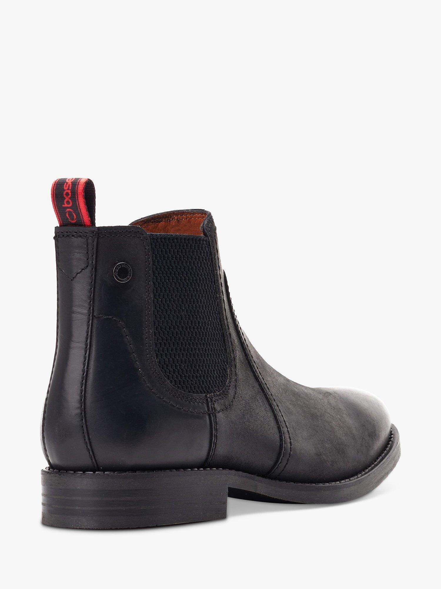 Base London Bateman Pull Up Chelsea Boots, Black, 7