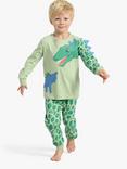 Lindex Kids' 3D Animal Pyjamas, Dinosaur/Light Dusty Green